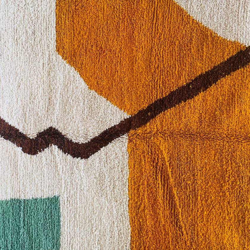 Moroccan custom rug from Beni Ourain, Wool, Colorful