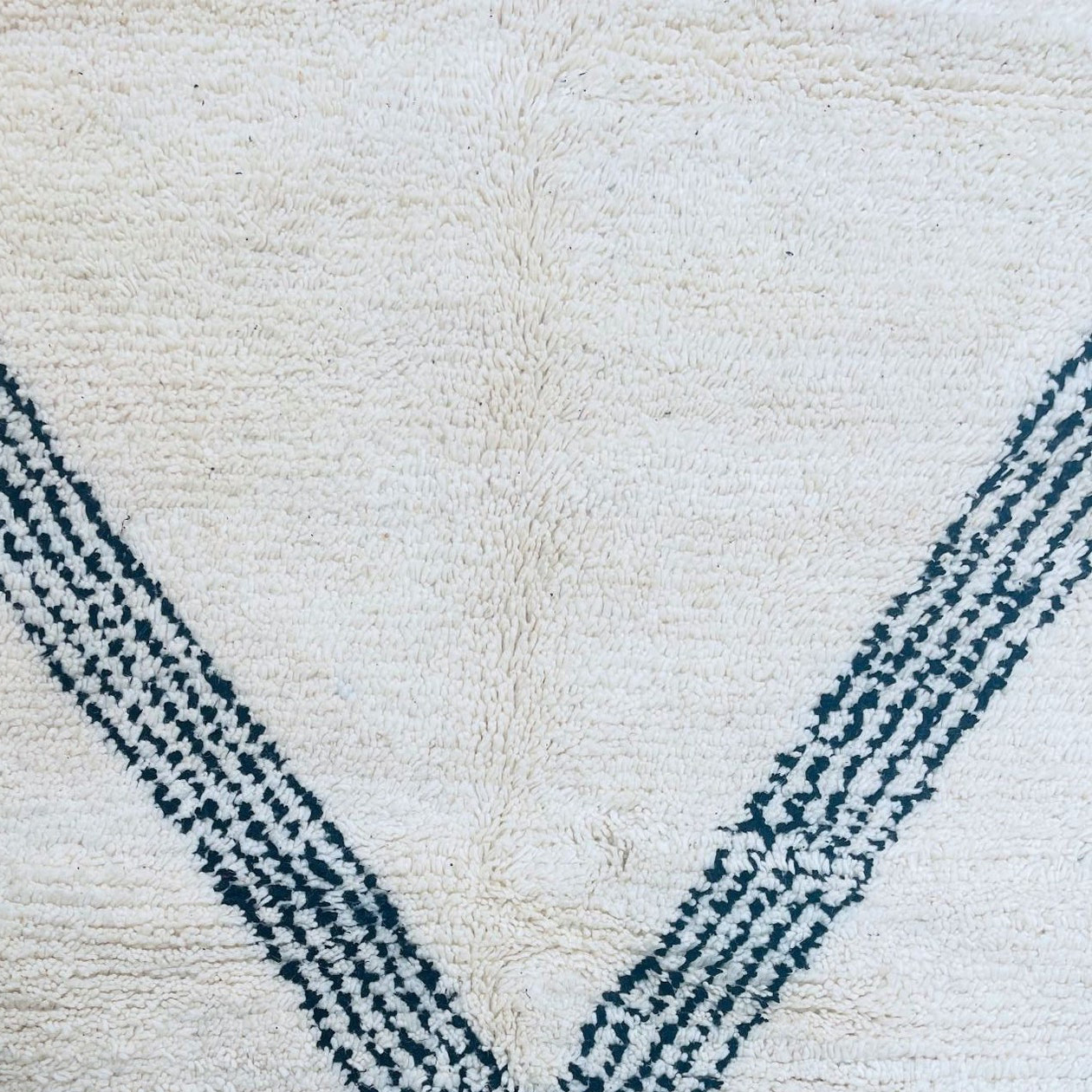 Moroccan custom rug from Beni Ourain, Wool, black and white