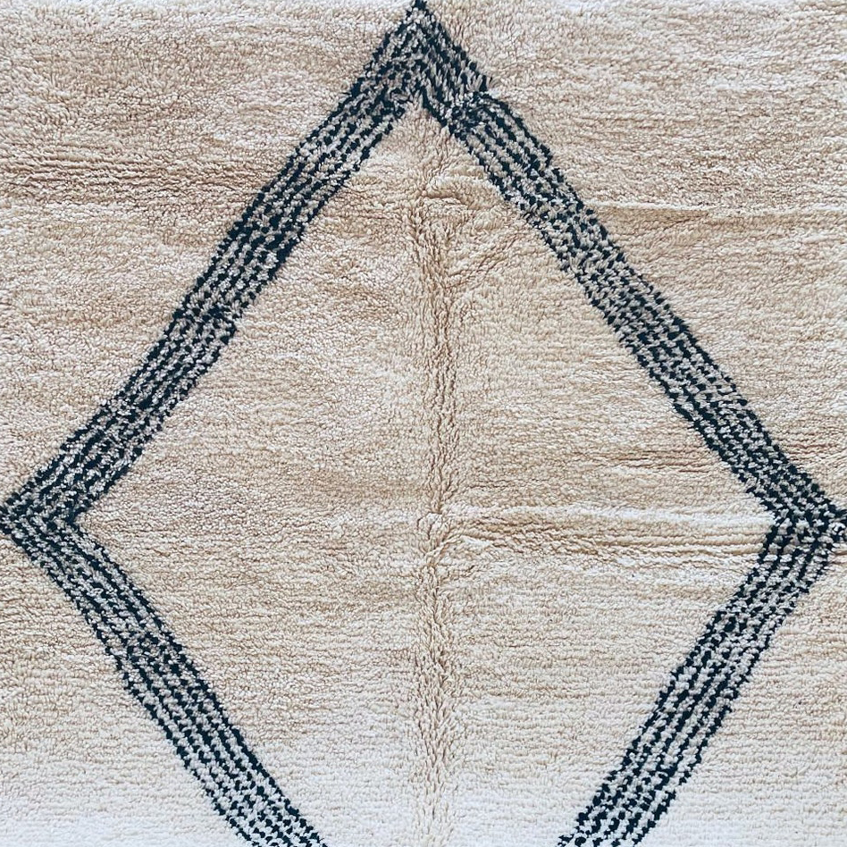 Moroccan custom rug from Beni Ourain, Wool, black and white