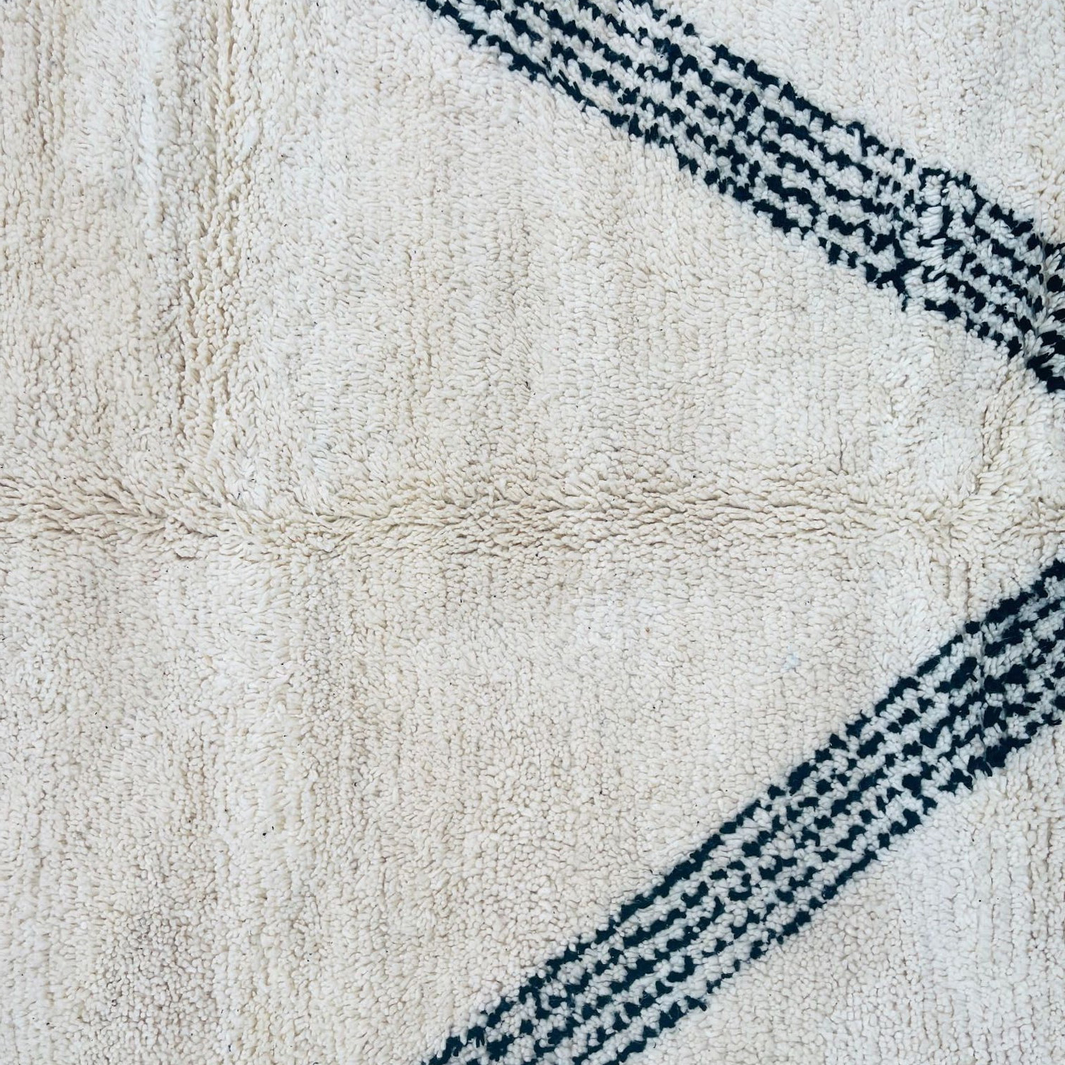 Moroccan custom rug from Beni Ourain, Wool, black and white