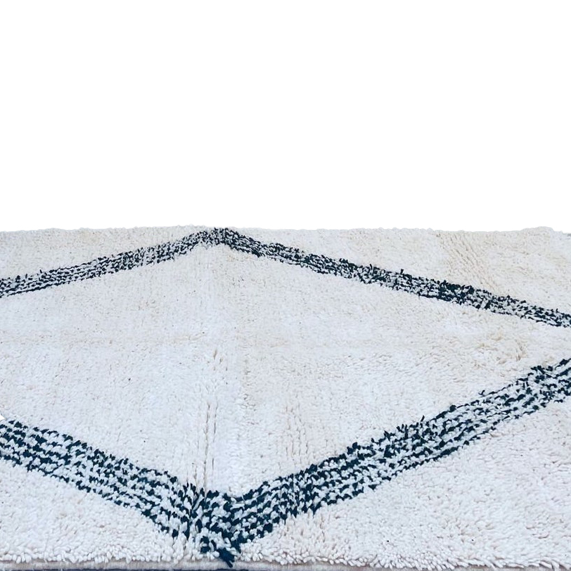 Moroccan custom rug from Beni Ourain, Wool, black and white