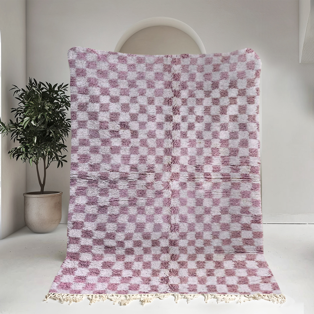 Moroccan custom rug from Beni Ourain, Wool, Purple