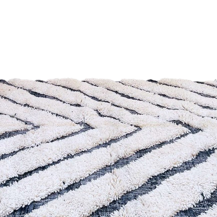 Moroccan custom rug from Beni Ourain, Wool, black and white