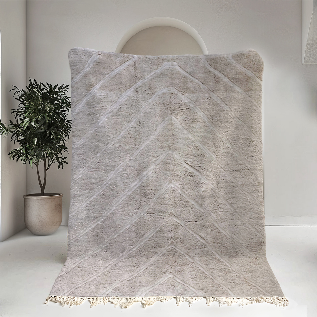 Moroccan custom rug from Beni Ourain, Wool, Gray