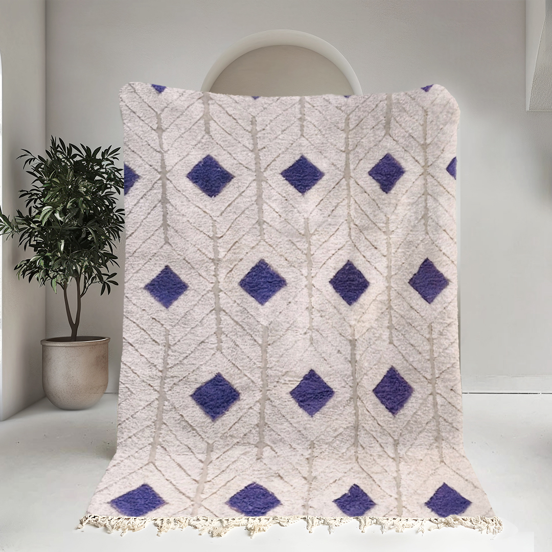 Moroccan custom rug from Beni Ourain, Wool, Purple
