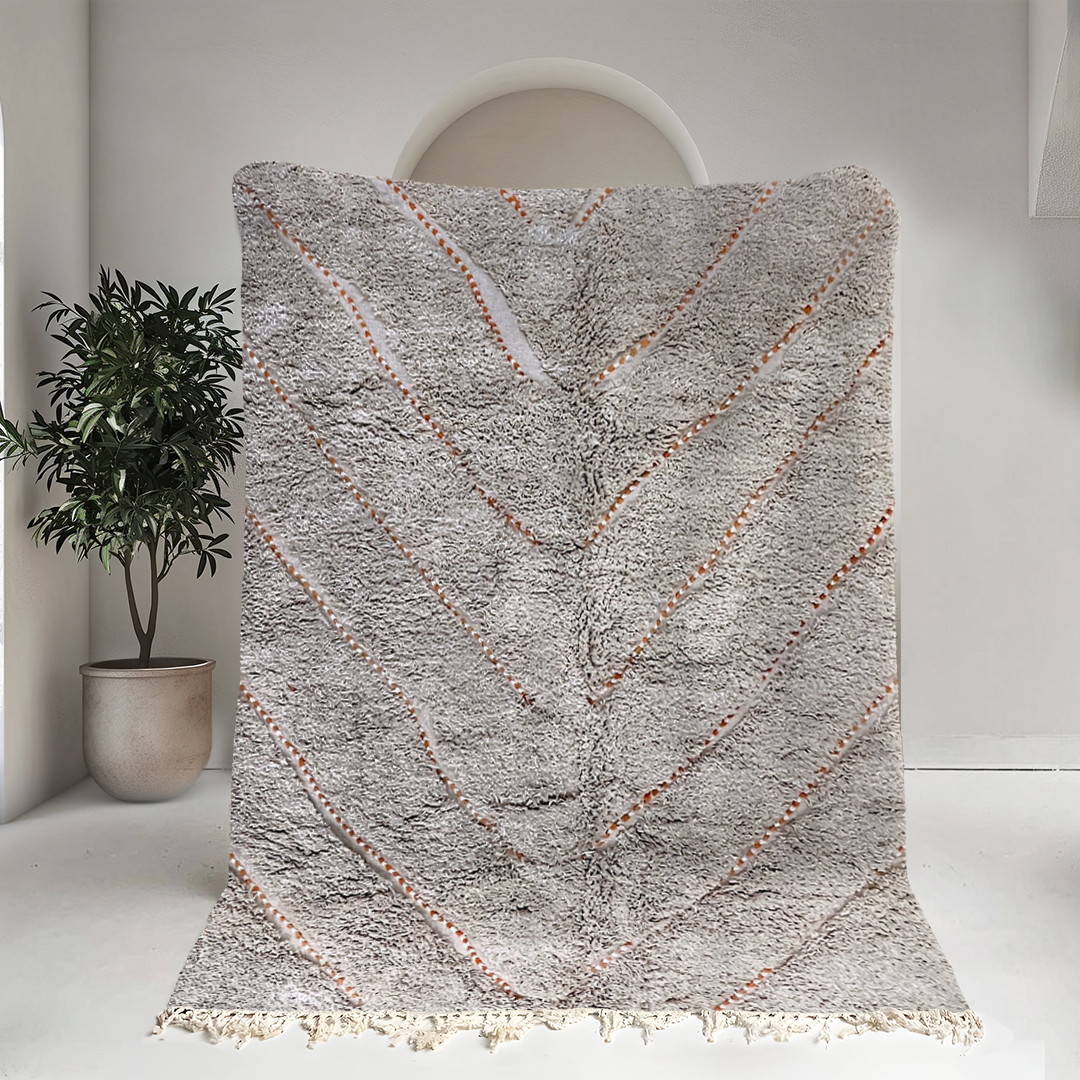 Moroccan custom rug from Beni Ourain, Wool, Gray