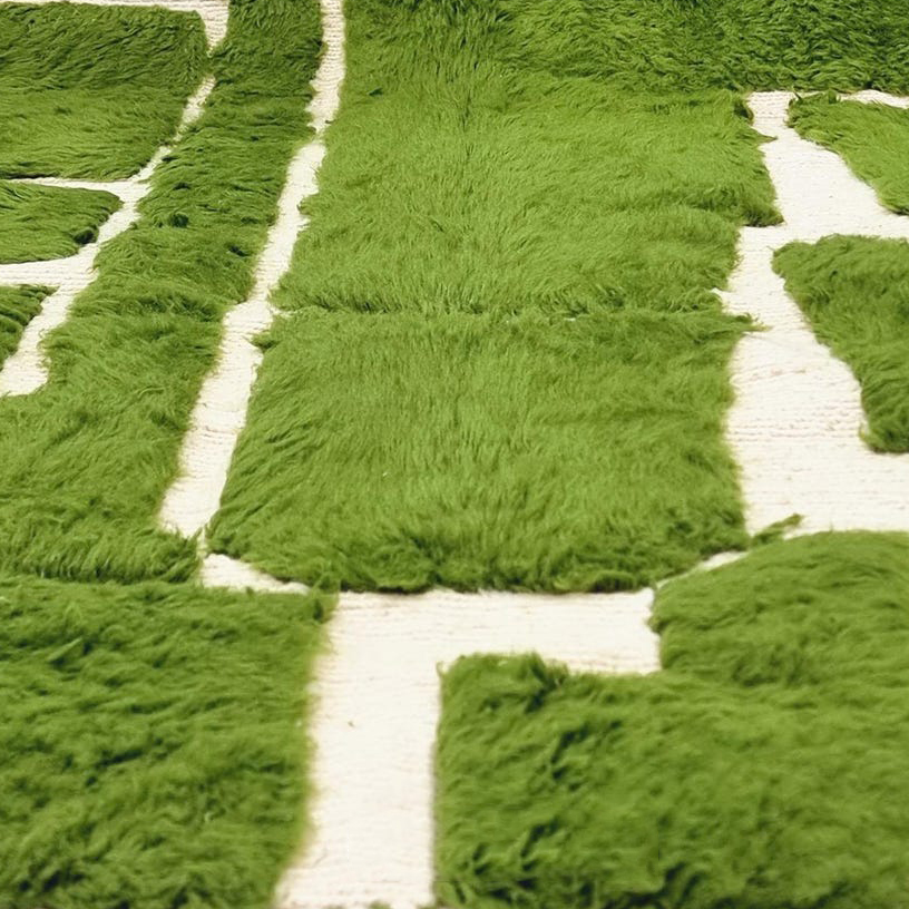 Moroccan custom rug from Beni Ourain, Wool, Green