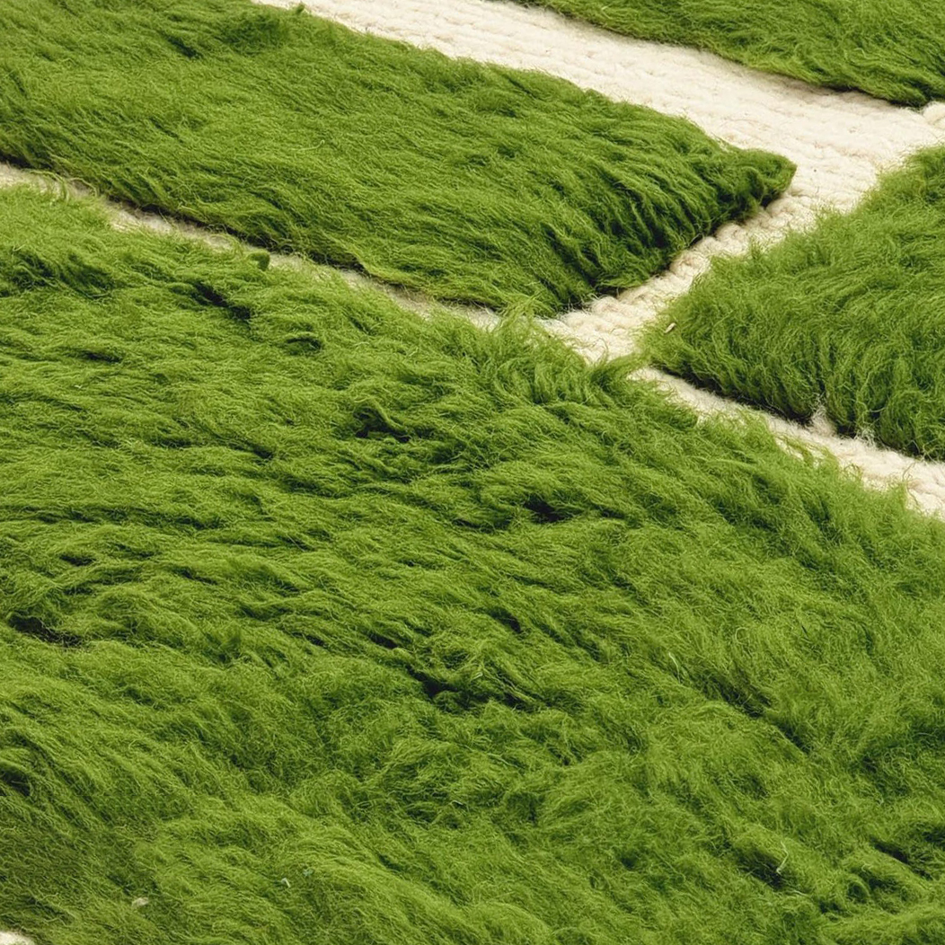 Moroccan custom rug from Beni Ourain, Wool, Green