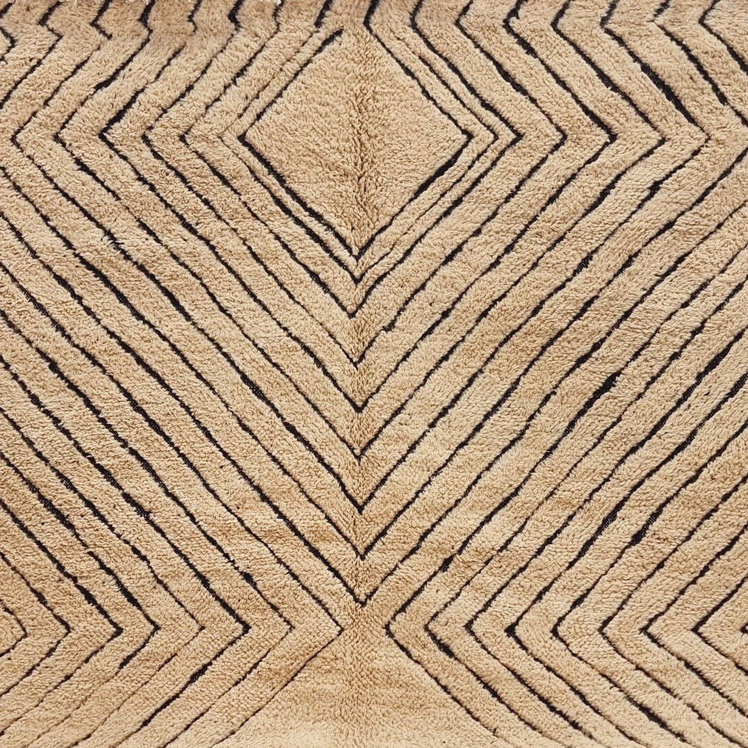 Moroccan custom rug from Beni Ourain, Wool, Beige