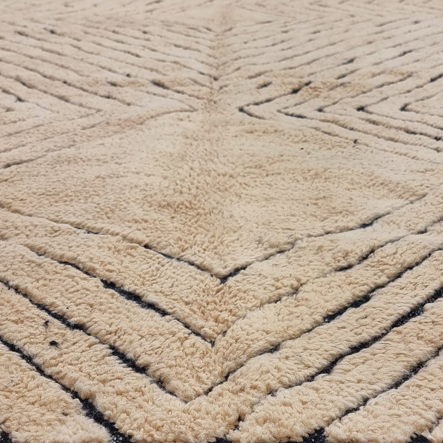Moroccan custom rug from Beni Ourain, Wool, Beige