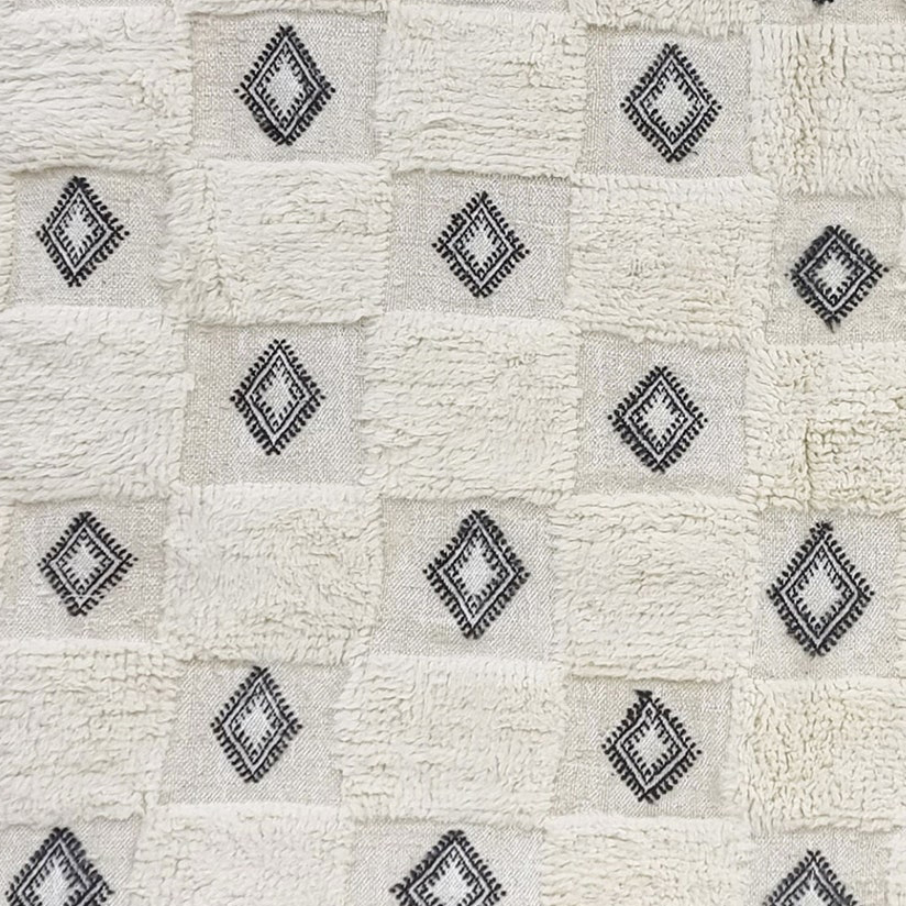 Moroccan custom rug from Beni Ourain, Wool, black and white