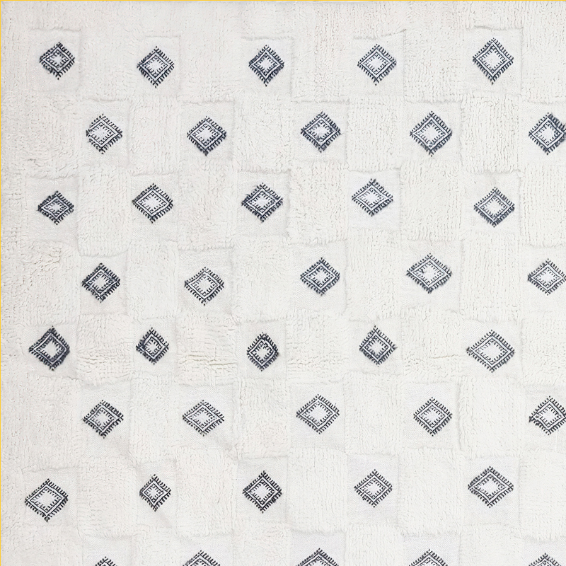 Moroccan custom rug from Beni Ourain, Wool, black and white