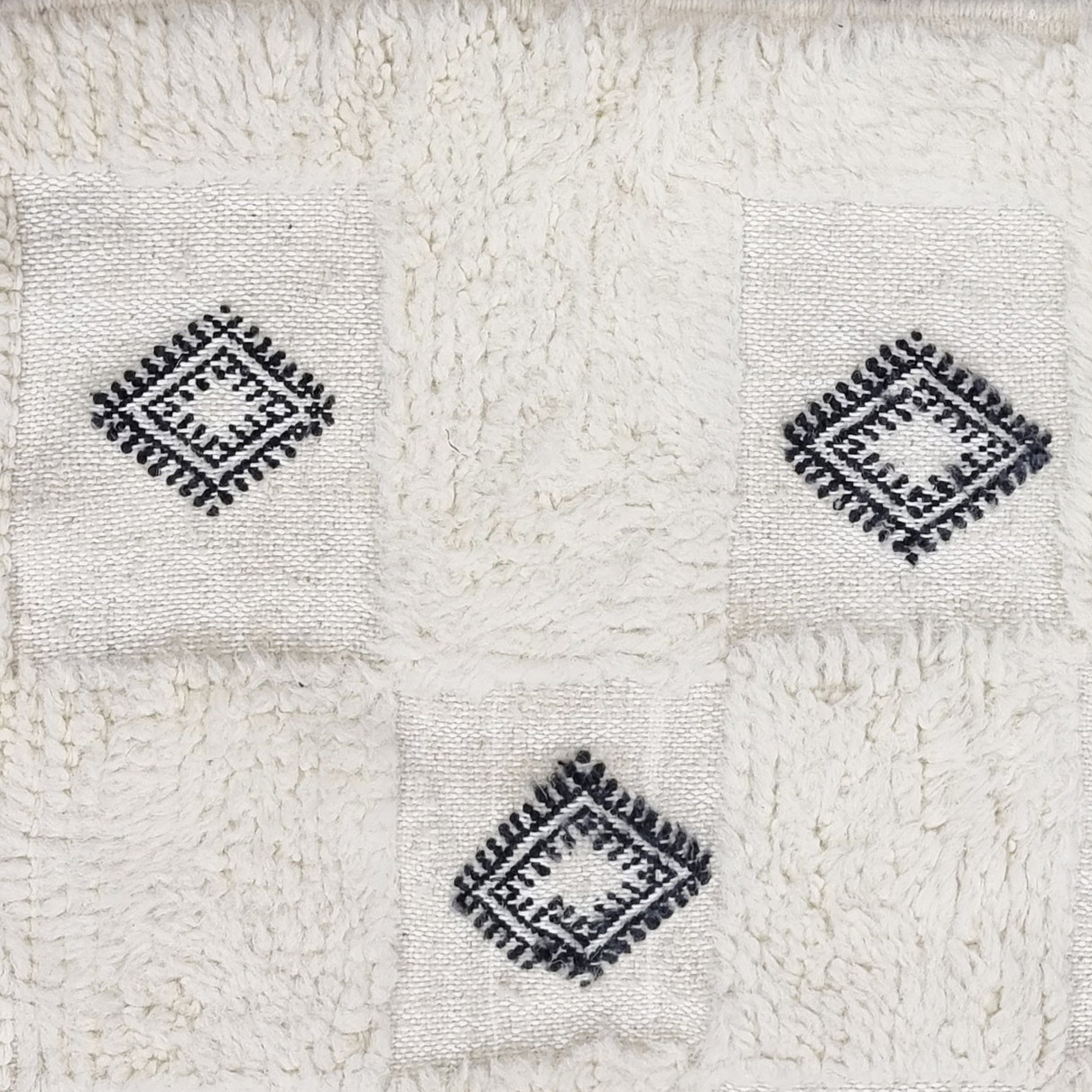 Moroccan custom rug from Beni Ourain, Wool, black and white