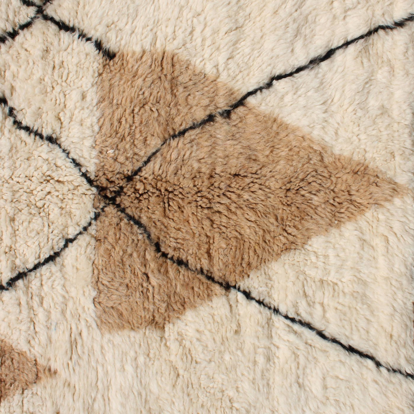 Moroccan custom rug from Beni Ourain, Wool, Off-white