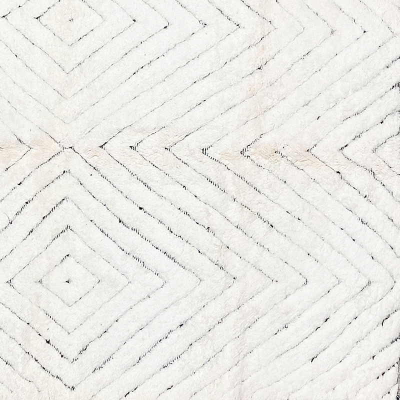Moroccan custom rug from Beni Ourain, Wool, White