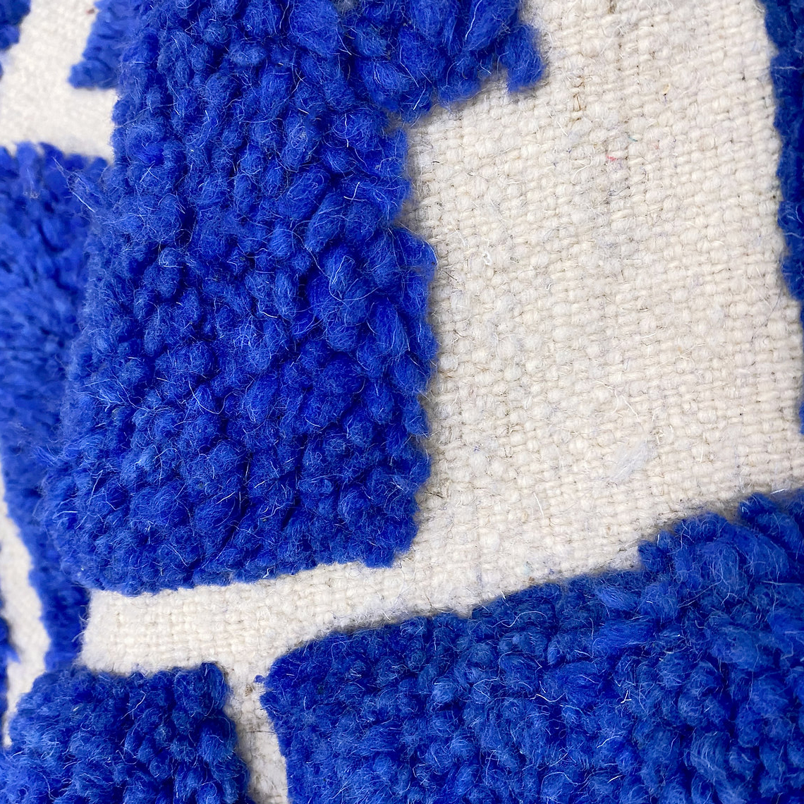 Moroccan custom rug from Beni Ourain, Wool and Wool, Blue