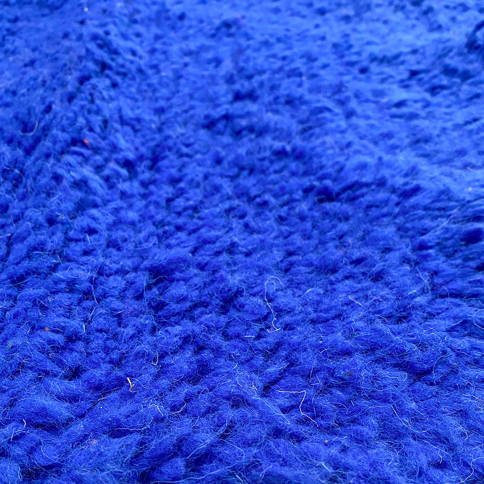 Moroccan custom rug from Beni Ourain, Wool, Blue
