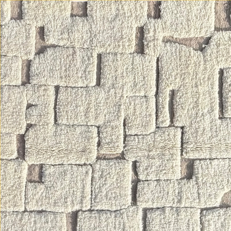 Moroccan custom rug from Beni Ourain, Wool, Off-white