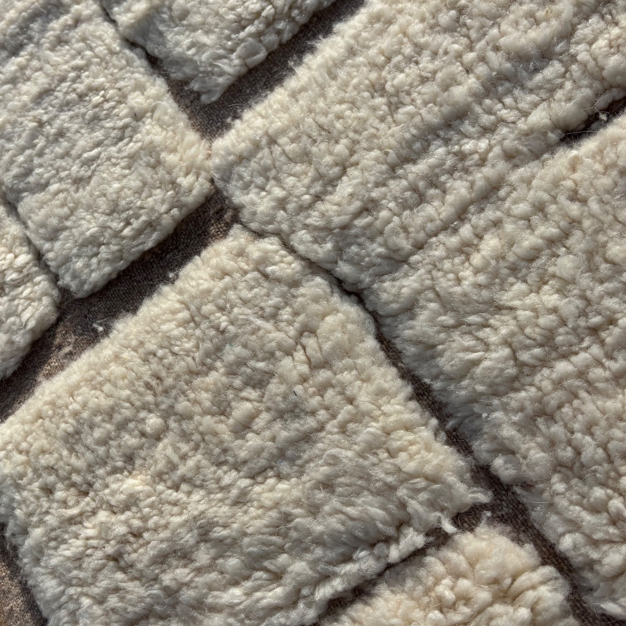 Moroccan custom rug from Beni Ourain, Wool, Off-white