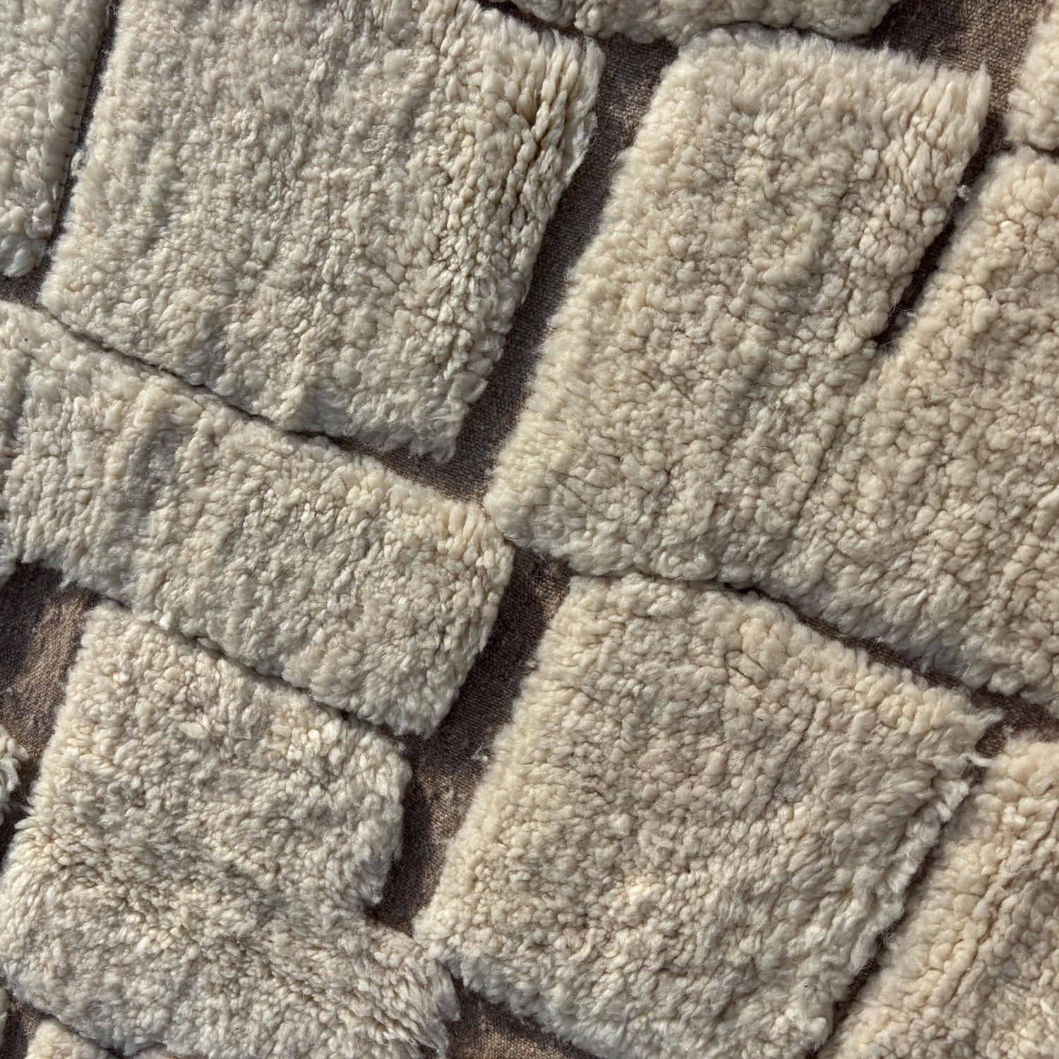 Moroccan custom rug from Beni Ourain, Wool, Off-white