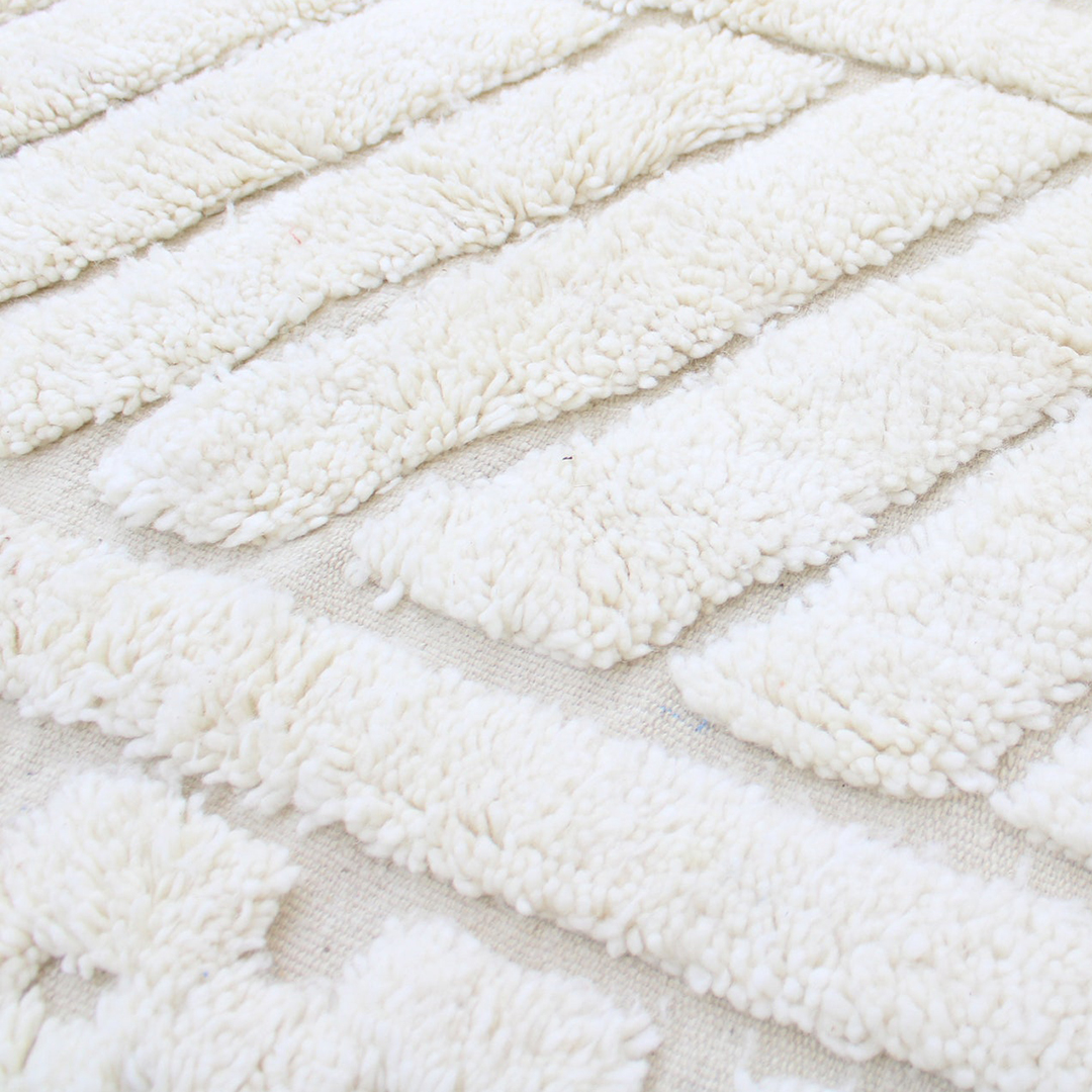 Moroccan custom rug from Beni Ourain, Wool, White