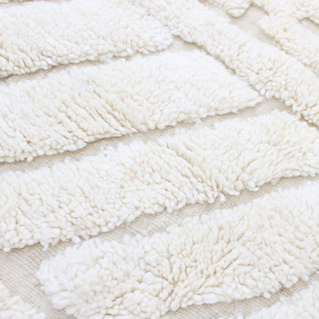 Moroccan custom rug from Beni Ourain, Wool, White