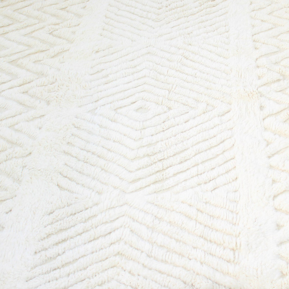 Moroccan custom rug from Beni Ourain, Wool, White