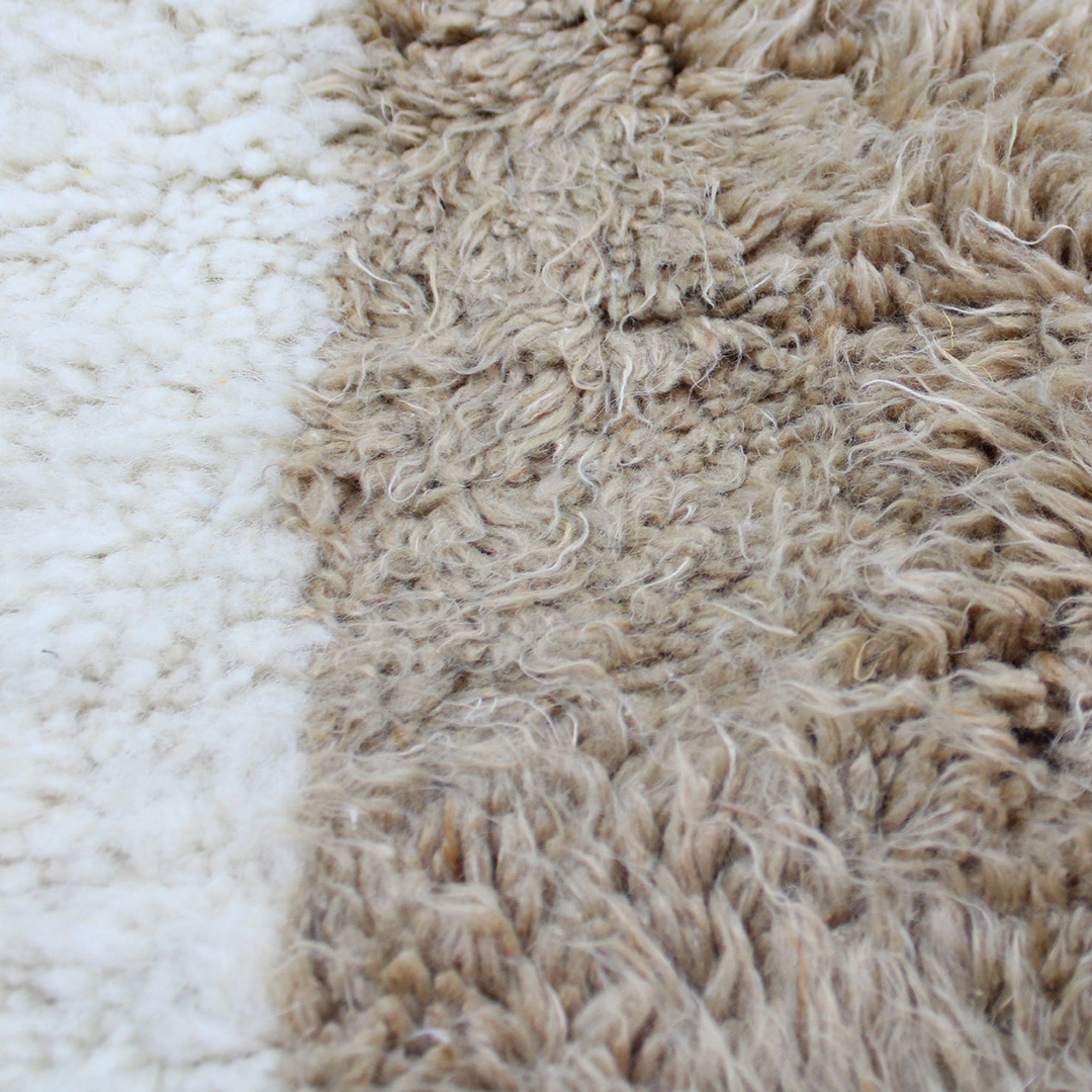 Moroccan custom rug from Beni Ourain, Wool, Beige