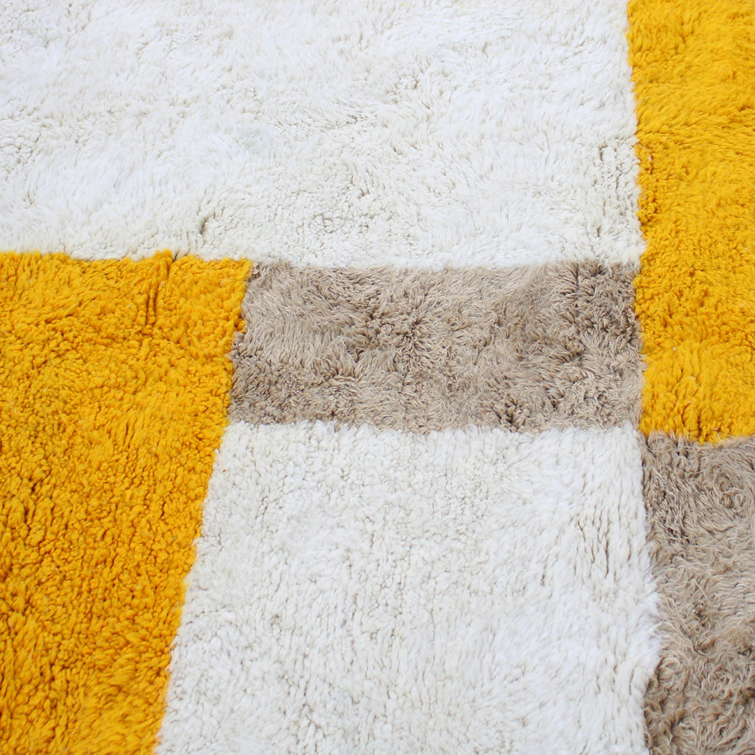 Moroccan custom rug from Beni Ourain, Wool, Beige
