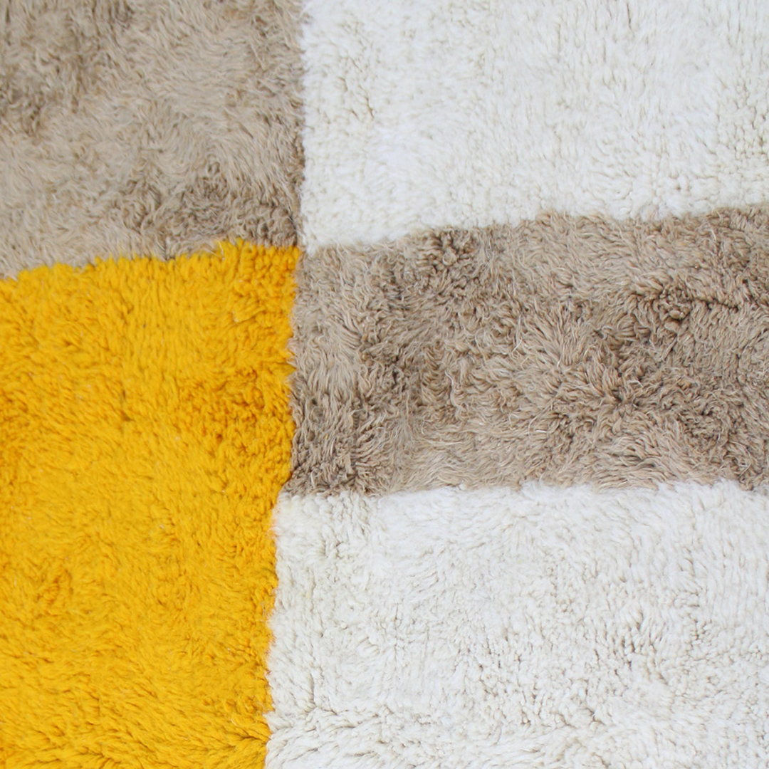 Moroccan custom rug from Beni Ourain, Wool, Beige