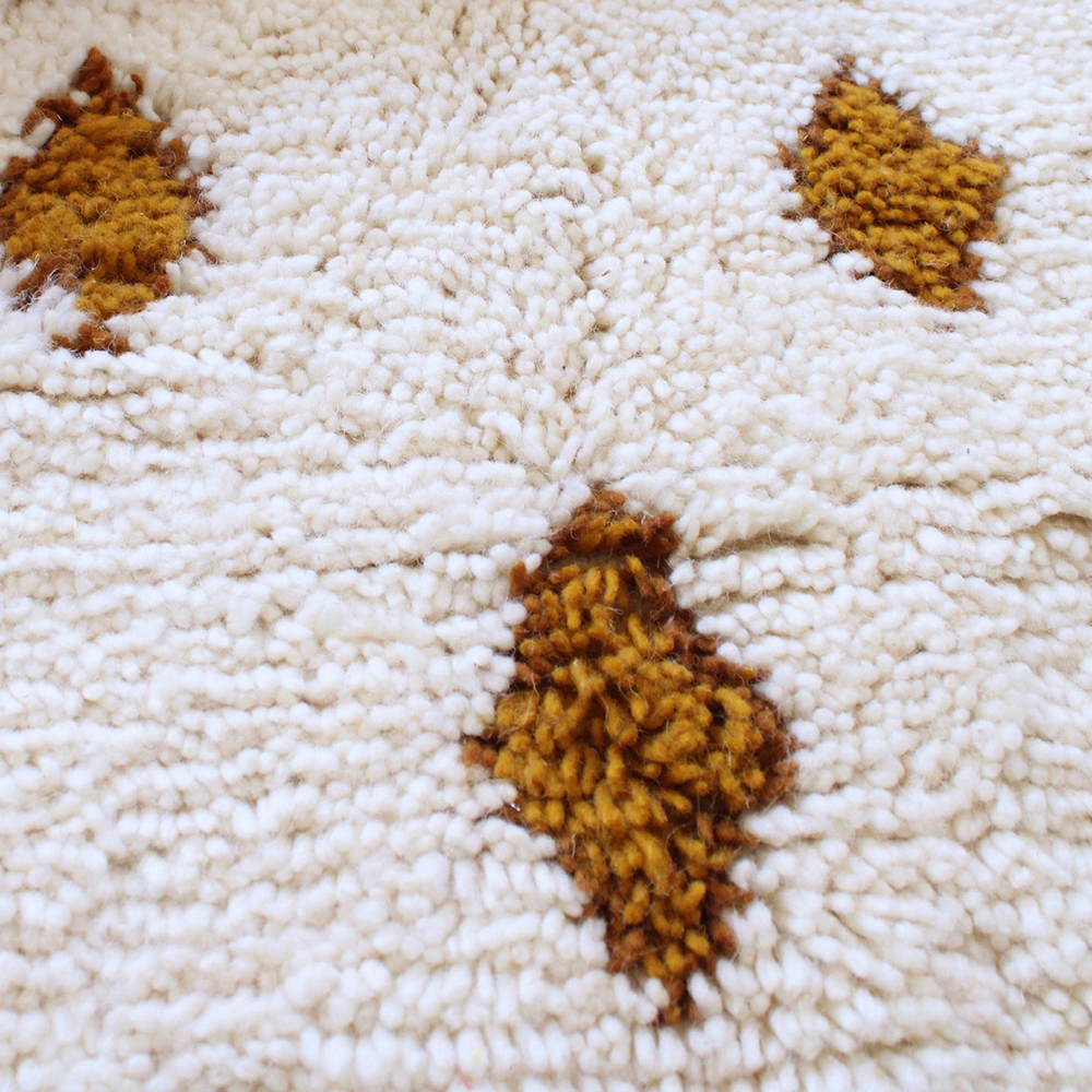 Moroccan custom rug from Beni Ourain, Wool, White