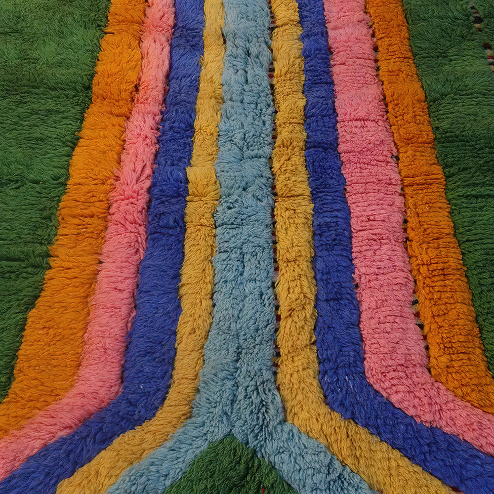 Moroccan custom rug from Beni Ourain, Wool, Colorful