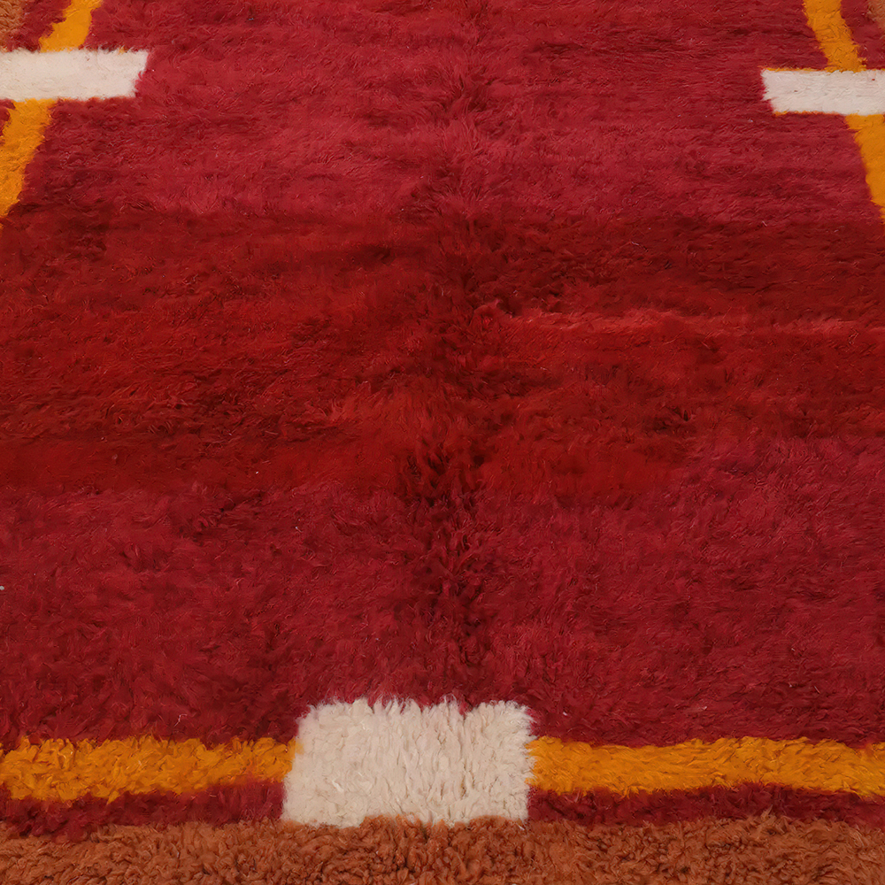 Moroccan custom rug from Beni Ourain, Wool, Red