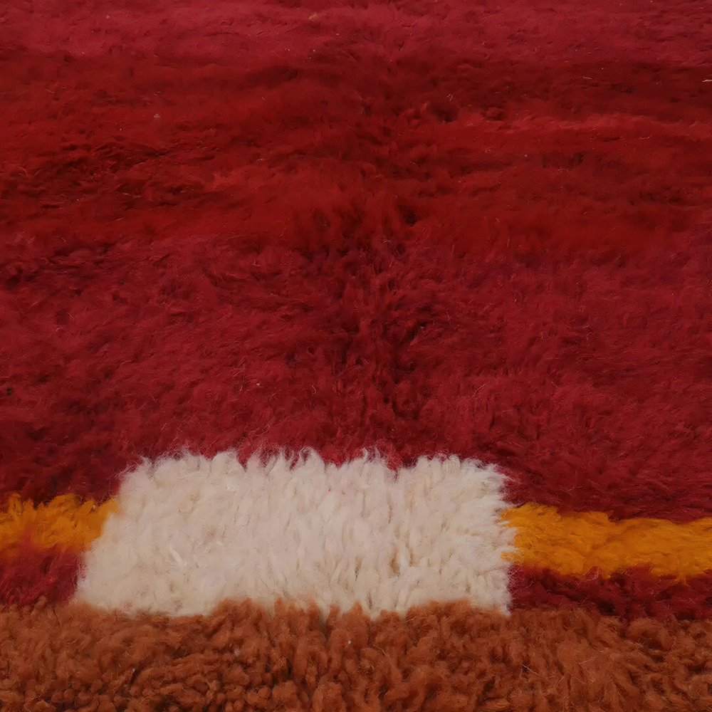 Moroccan custom rug from Beni Ourain, Wool, Red