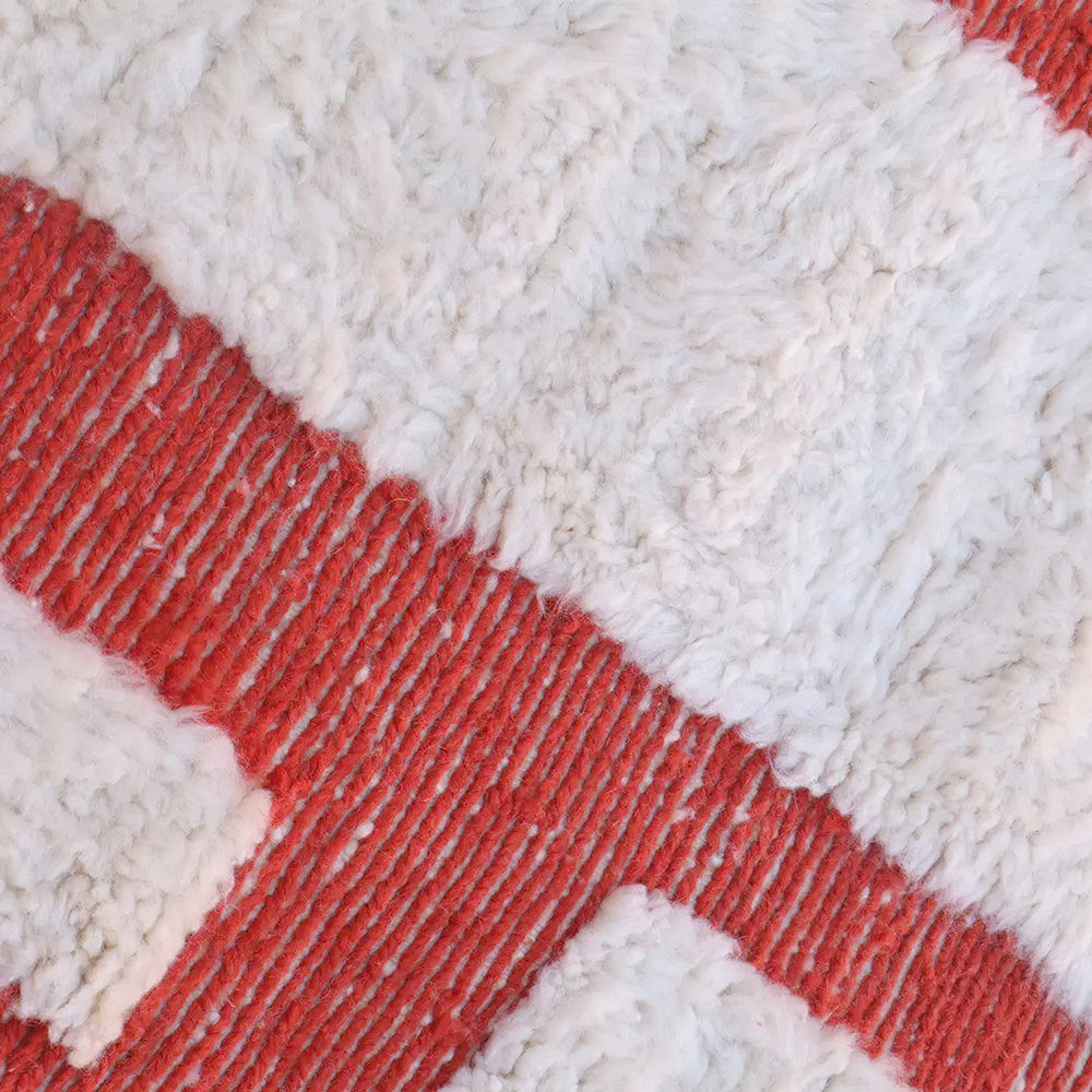 Moroccan custom rug from Beni Ourain, Wool, Red