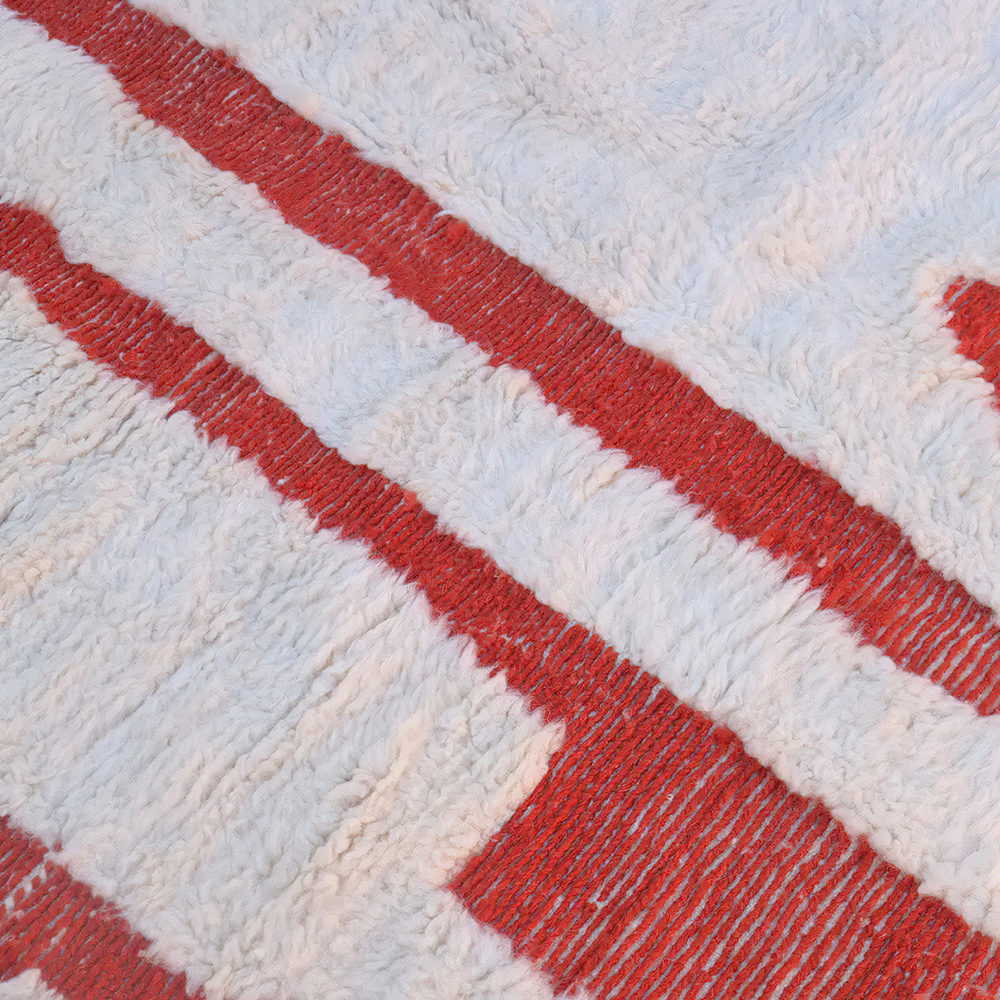 Moroccan custom rug from Beni Ourain, Wool, Red