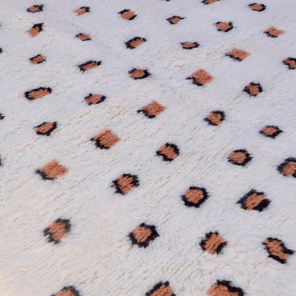 Moroccan custom rug from Beni Ourain, Wool, White