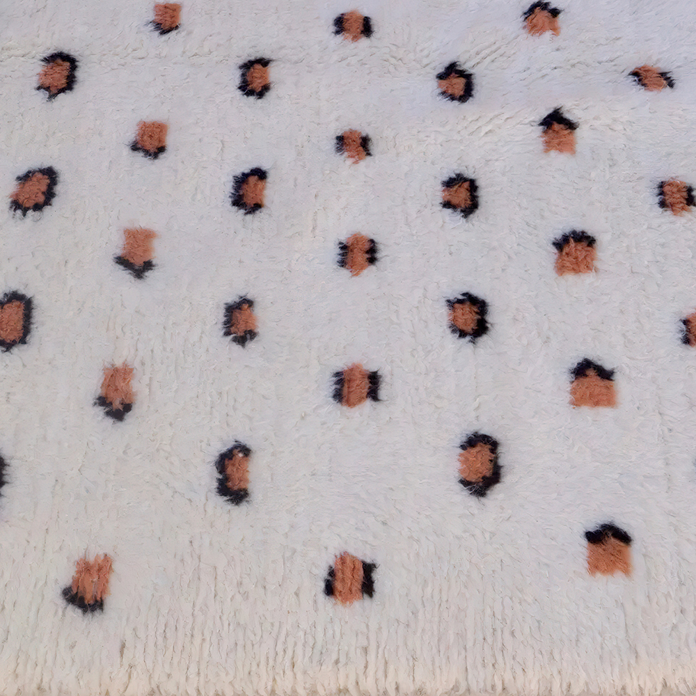 Moroccan custom rug from Beni Ourain, Wool, White