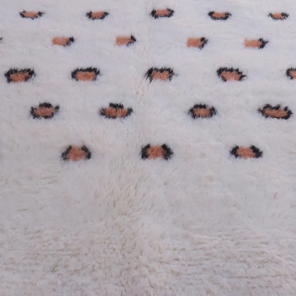 Moroccan custom rug from Beni Ourain, Wool, White