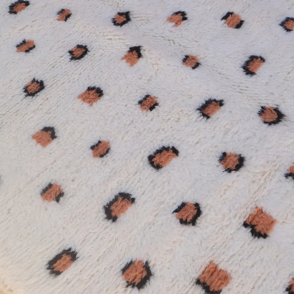 Moroccan custom rug from Beni Ourain, Wool, White
