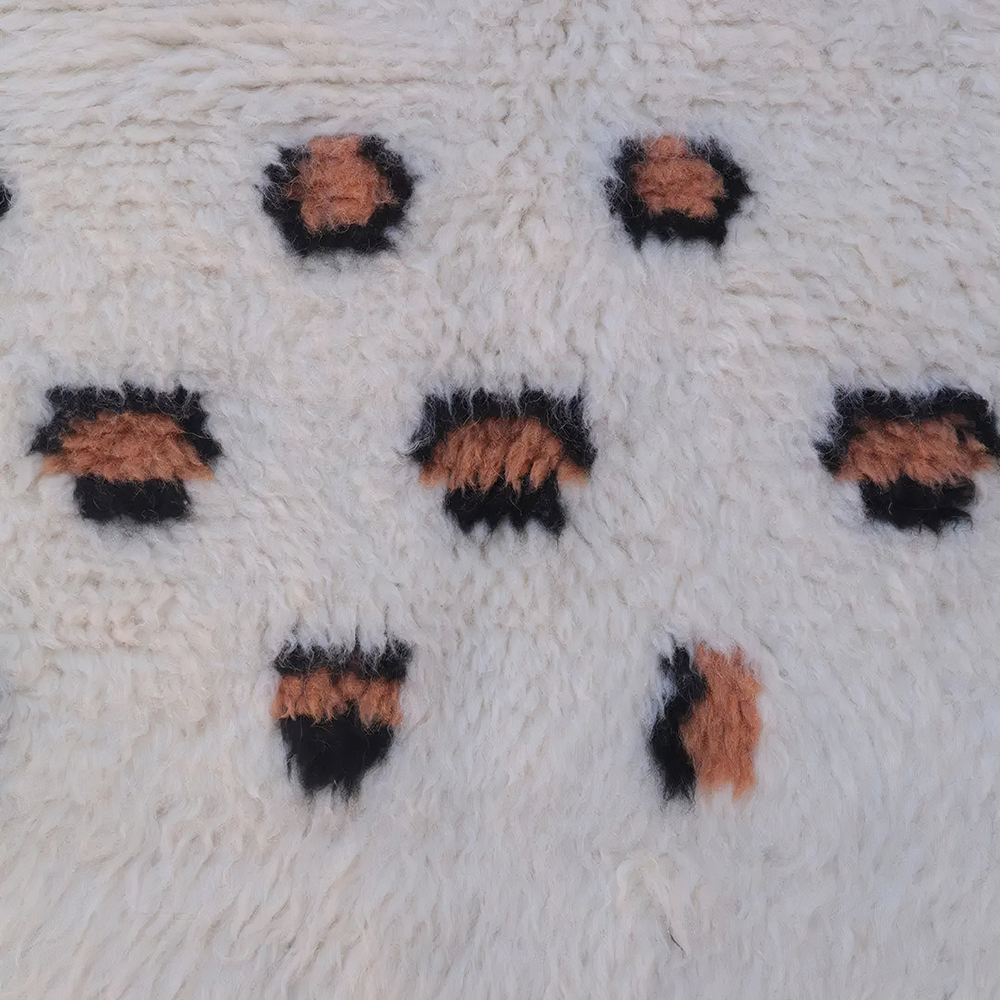 Moroccan custom rug from Beni Ourain, Wool, White