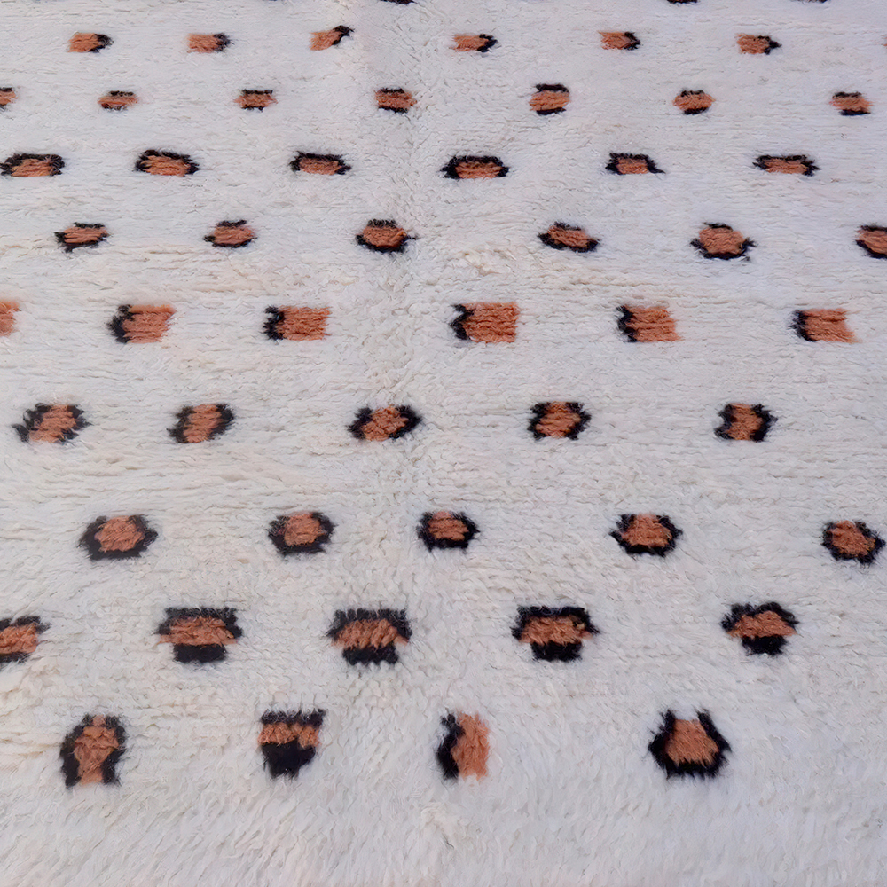 Moroccan custom rug from Beni Ourain, Wool, White