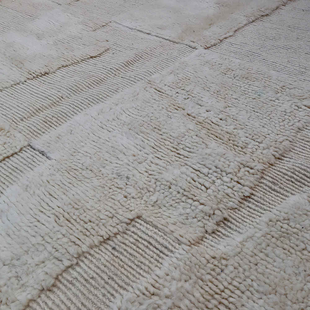 Moroccan custom rug from Beni Ourain, Wool, White