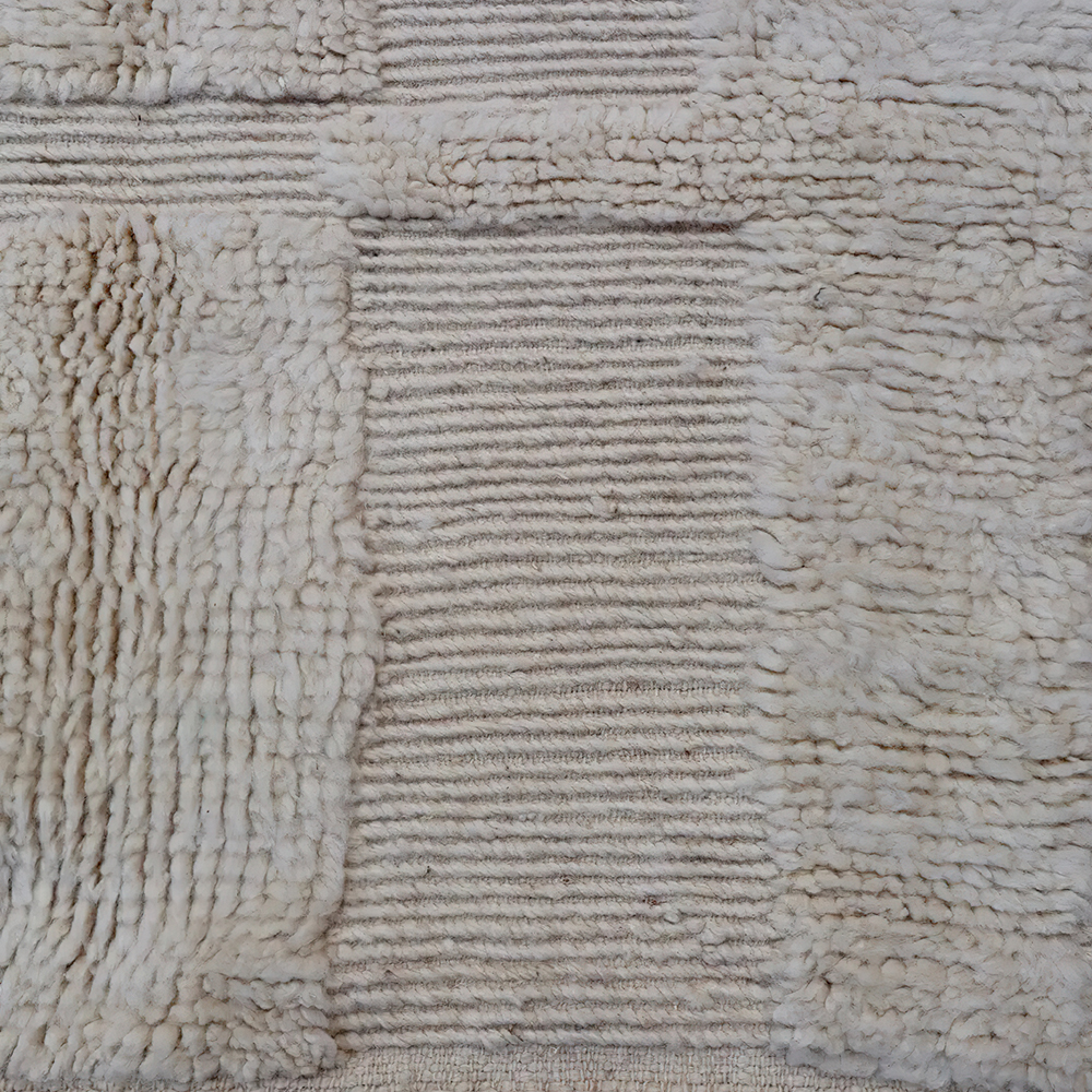 Moroccan custom rug from Beni Ourain, Wool, White