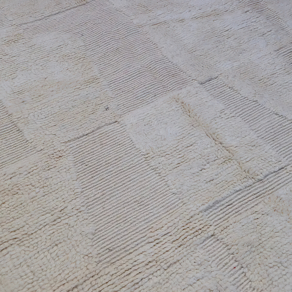Moroccan custom rug from Beni Ourain, Wool, White