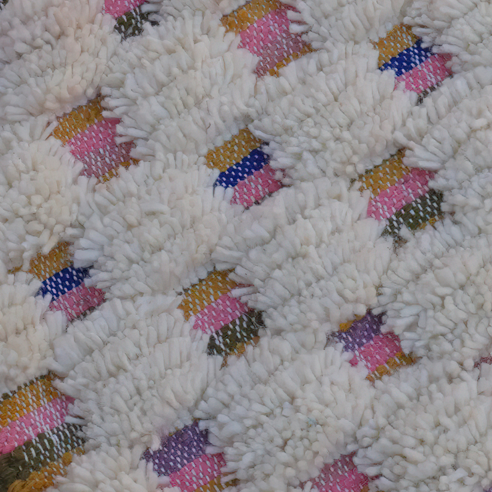 Moroccan custom rug from Beni Ourain, Wool, White