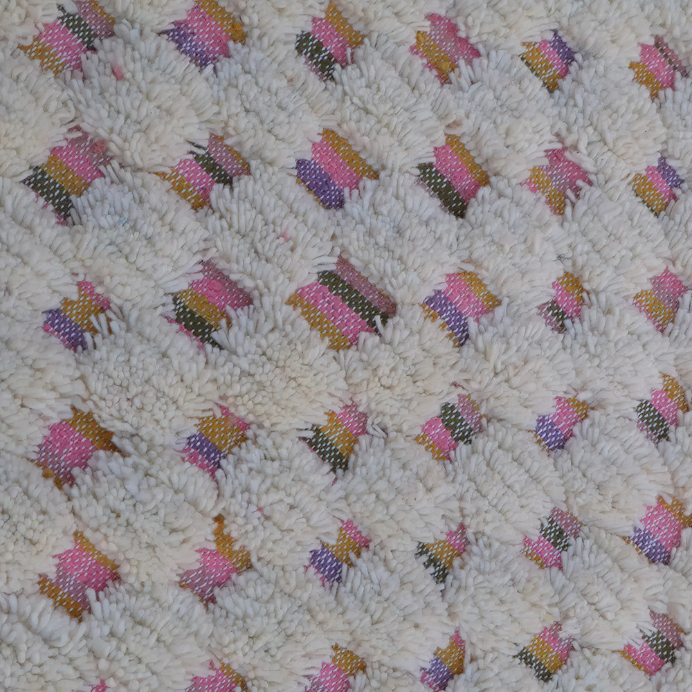Moroccan custom rug from Beni Ourain, Wool, White