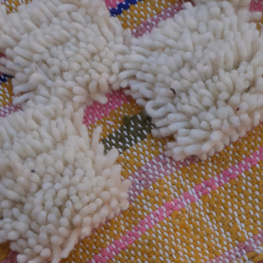 Moroccan custom rug from Beni Ourain, Wool, White