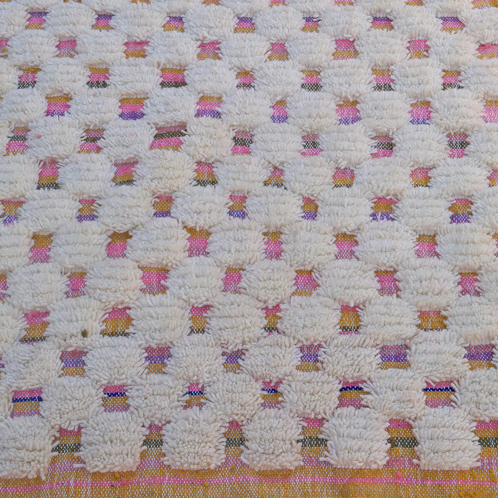 Moroccan custom rug from Beni Ourain, Wool, White