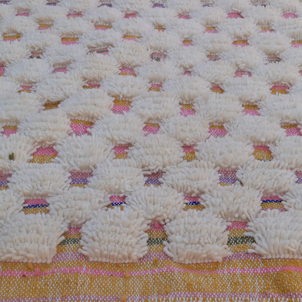Moroccan custom rug from Beni Ourain, Wool, White